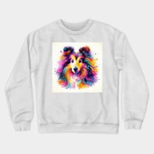 Abstract painting of a Sheltie Dog Crewneck Sweatshirt